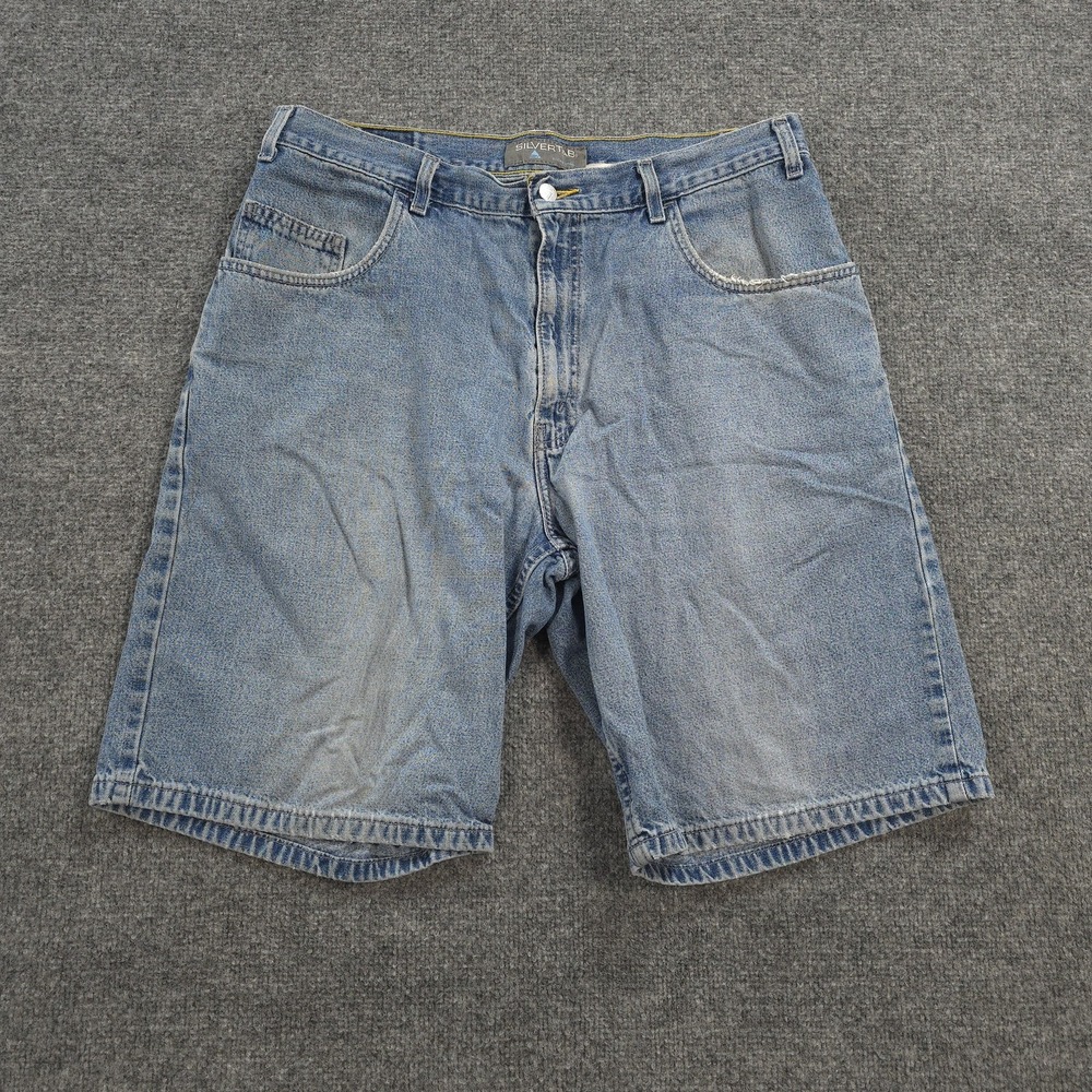 Vintage Levis SilverTab Shorts Mens 36 Blue Loose Fit Denim Streetwear Baggy Y2K